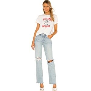 Re/done Originals 90s High Rise Loose Jeans in Breezy Indigo With Rips 28